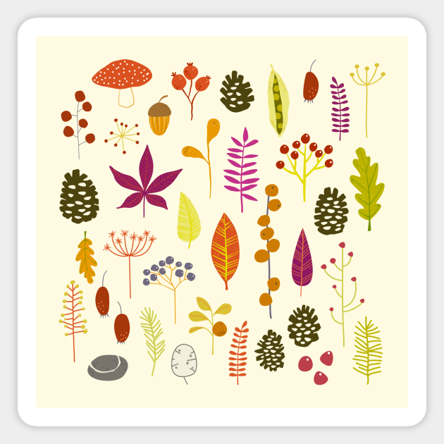 Autumn Fall Woodland Forest Nature Bits Sticker by NicSquirrell